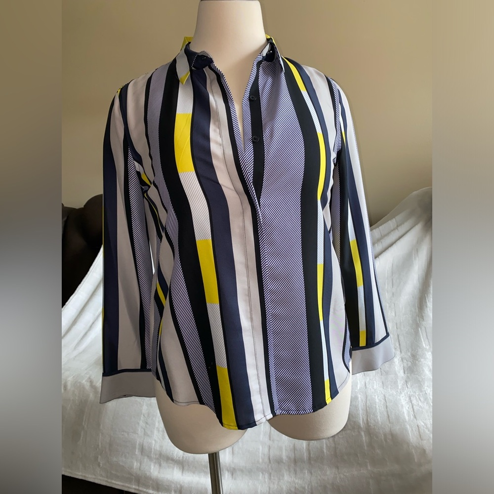 DKNY Living Linear collection, Striped / Patterned Women’s Blouse, (NWT)
